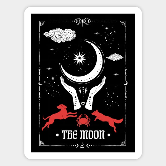 Tarot Card • The Moon • Magnet by Rike Mayer